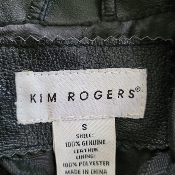 Kim Rogers Black Geniune Leather Zip-Up Jacket Size Women's Small - Picture 11 of 11